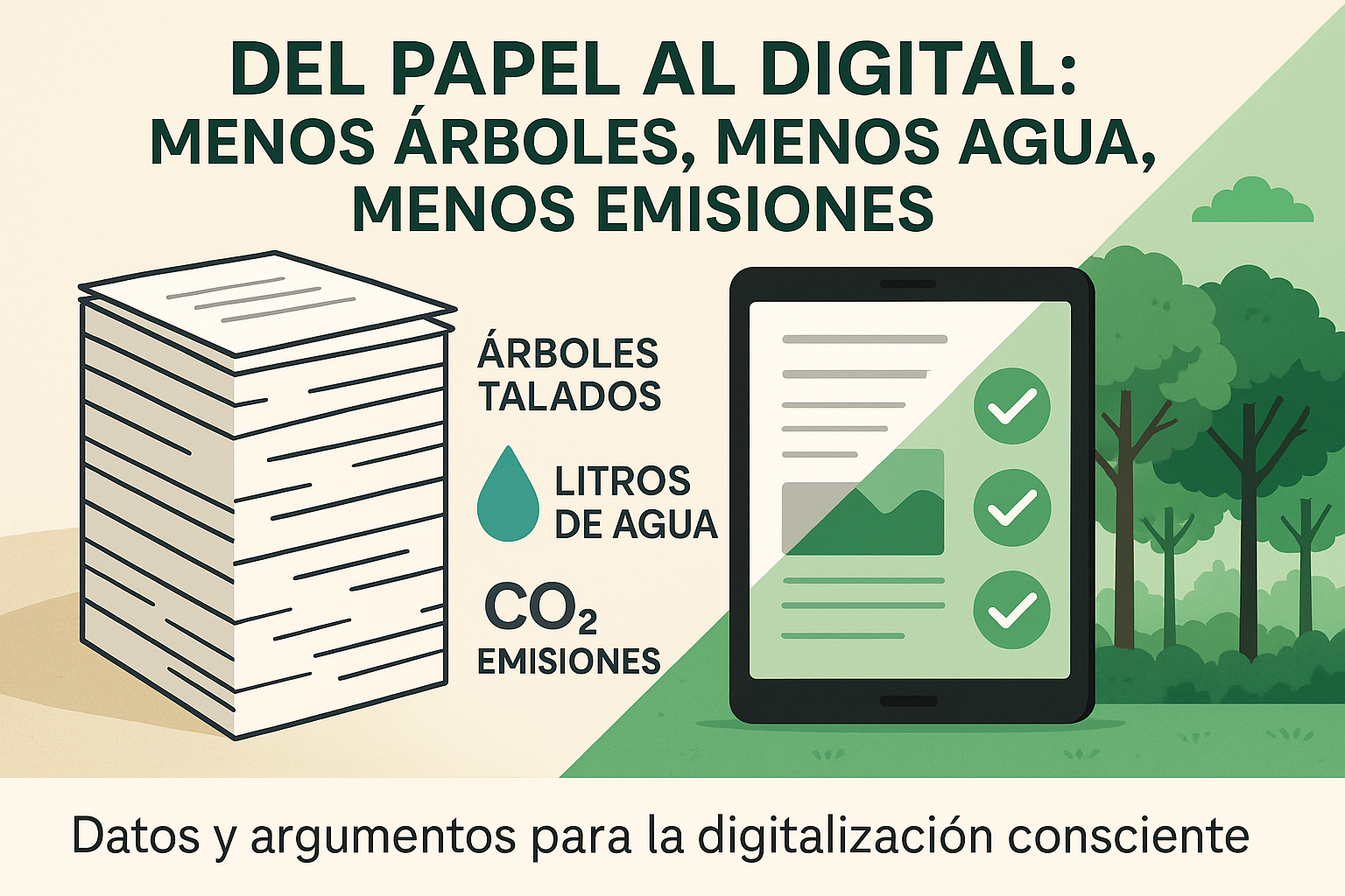 Impacto medioambiental de pasar del papel a lo digital